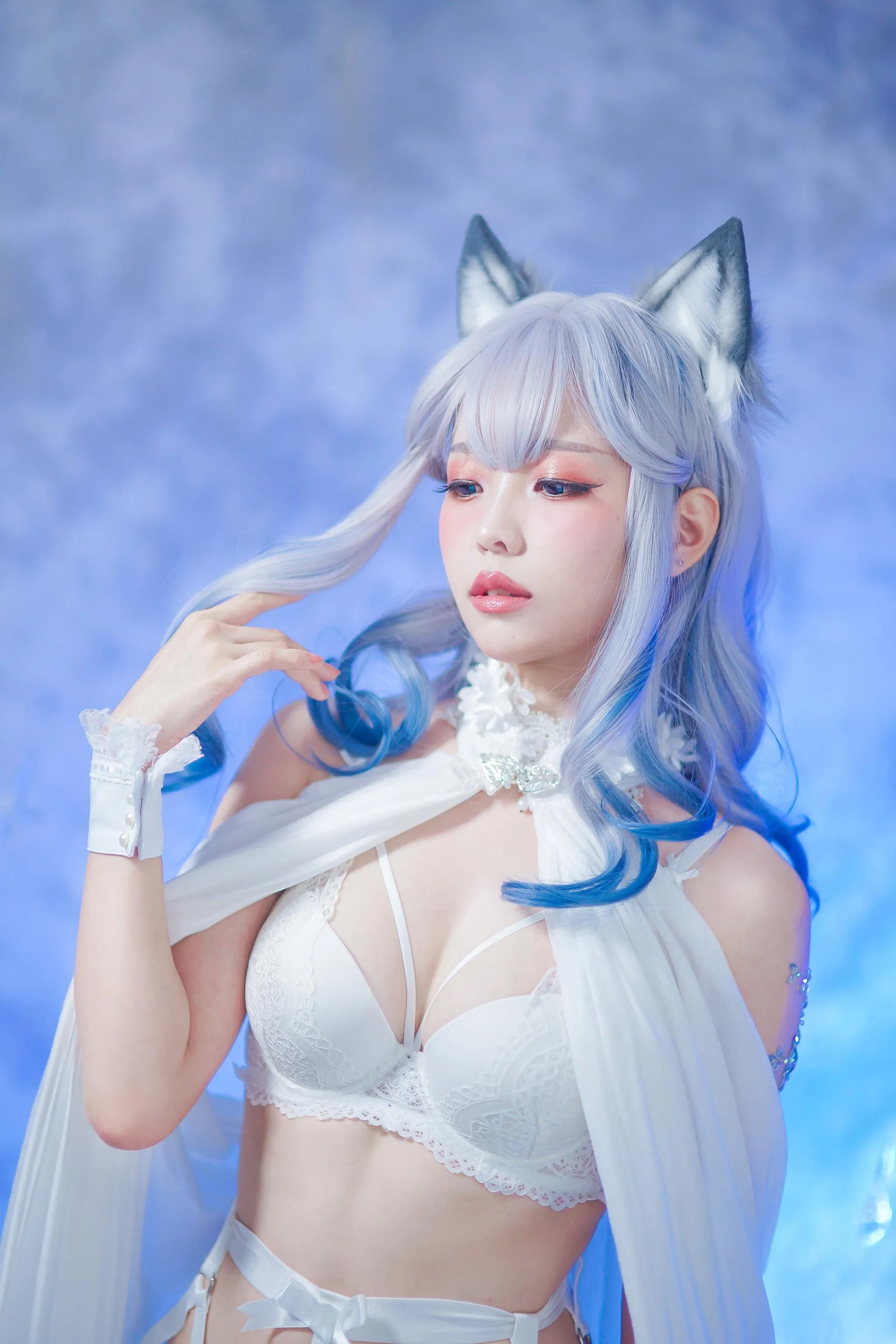 ElyEE子 – NO.43 猫耳白丝带 [48P]插图1